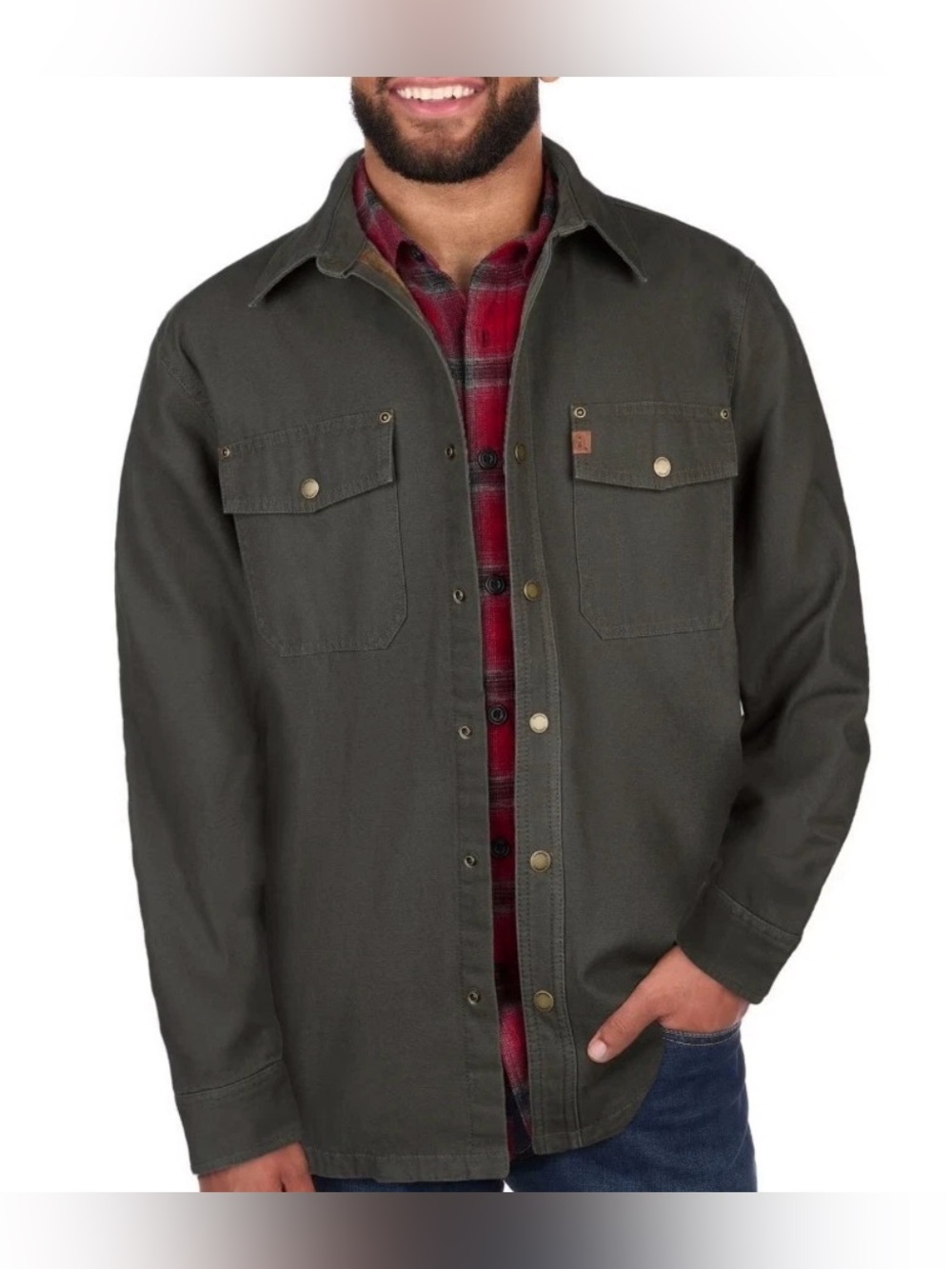 Coleman Men's Flannel Lined Work Shirt Jacket Gray Size Small New With Tags